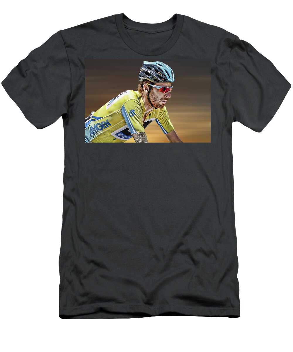 Bradley Wiggins T-Shirt featuring the mixed media Sir Bradders 2 by Smart Aviation