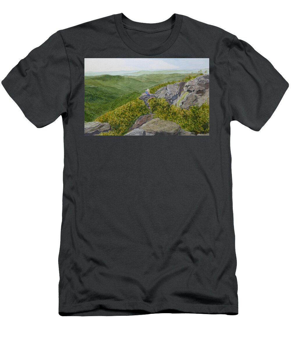 Craggy Gardens T-Shirt featuring the painting Sitting Pretty by Joel Deutsch