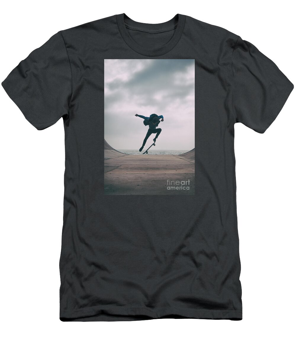 Skate T-Shirt featuring the photograph Skater Boy 004 by Clayton Bastiani