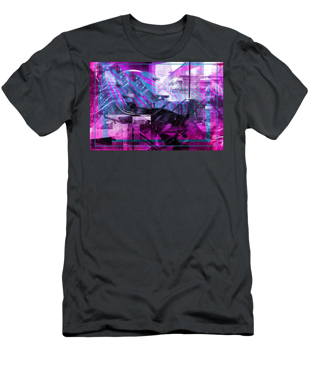 Abstract T-Shirt featuring the digital art Sketching Flying Stars.. by Art Di