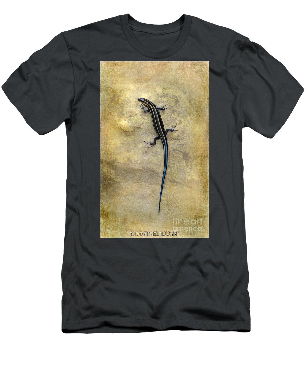 Lizard T-Shirt featuring the photograph Skink by Kathy Russell