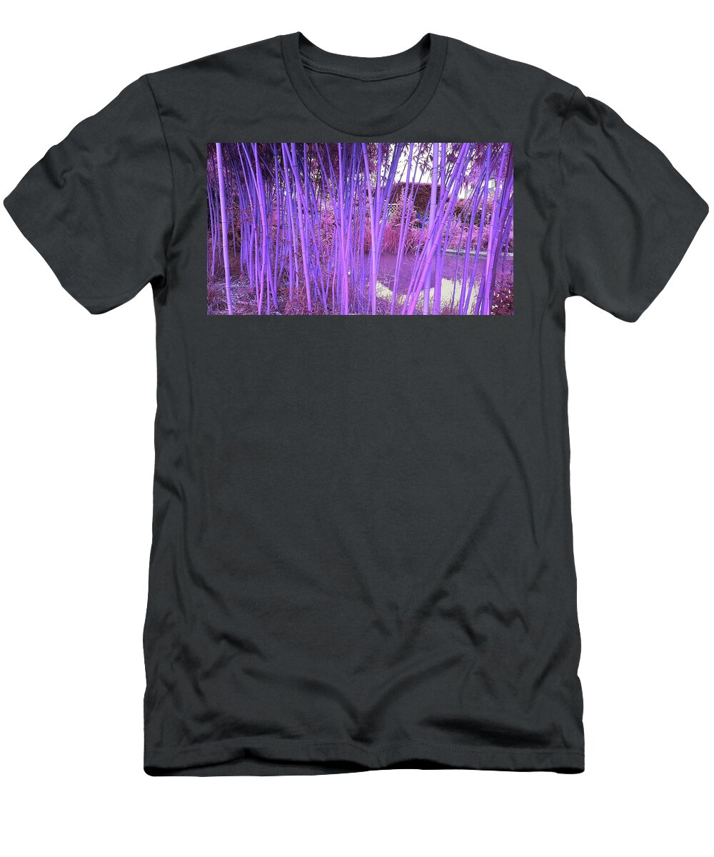 Fantasy T-Shirt featuring the photograph Skinny Bamboo in Violet by Rowena Tutty