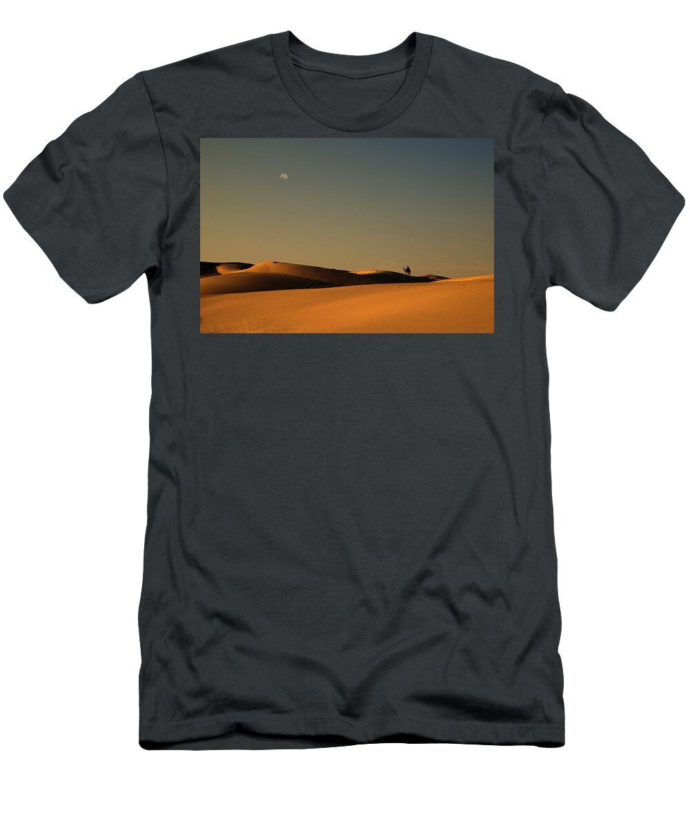 Camel T-Shirt featuring the photograph SKN 1117 Camel Ride at 6 by Sunil Kapadia