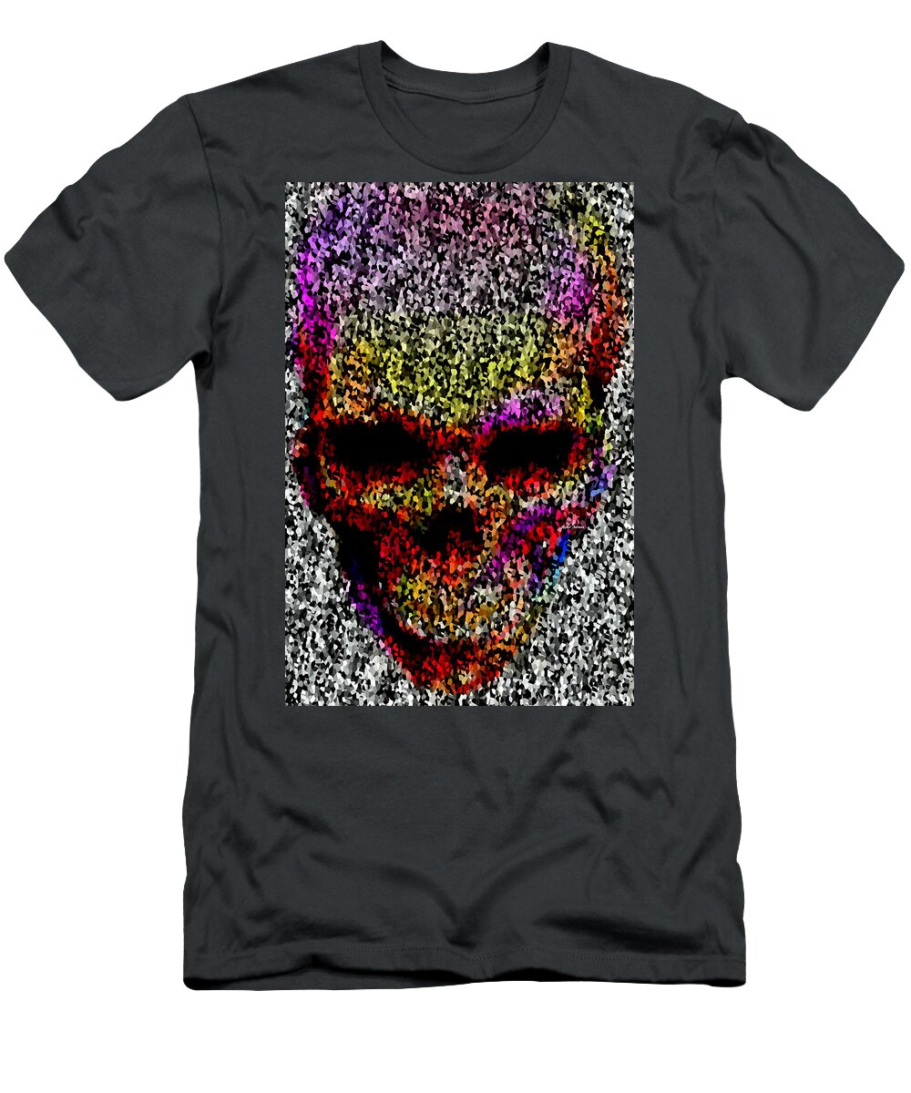 Rafael Salazar T-Shirt featuring the digital art Skull 01220-1 by Rafael Salazar