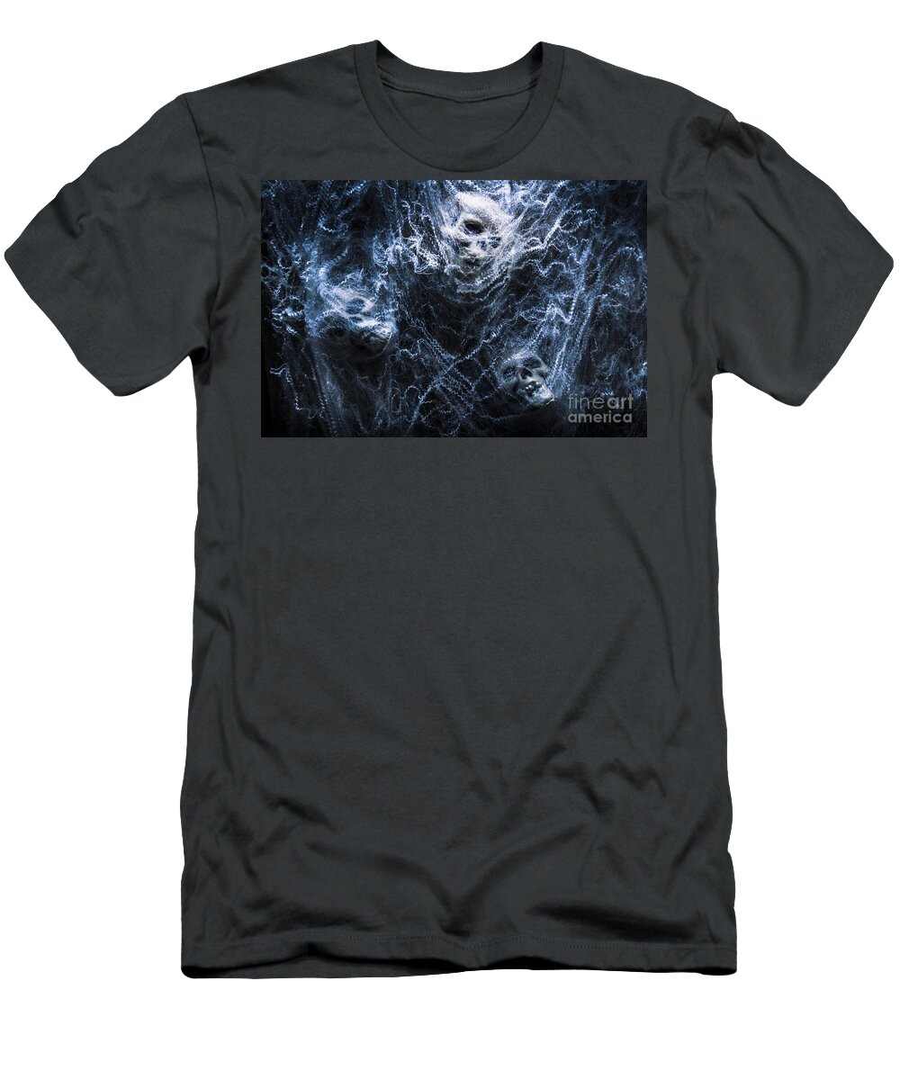 Dead T-Shirt featuring the photograph Skulls tangled in fear by Jorgo Photography