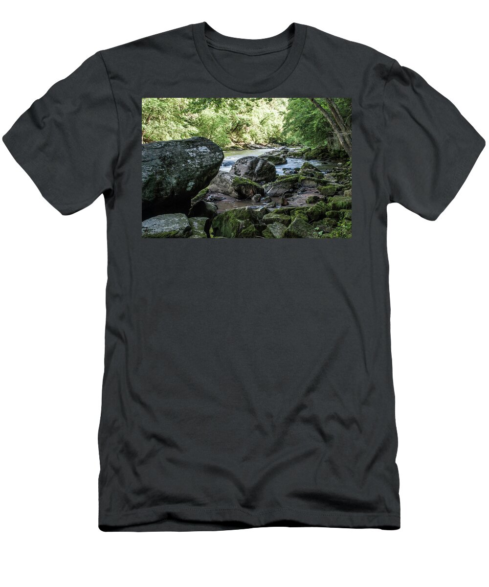 Water T-Shirt featuring the photograph Slippery Rock Gorge - 1938 by Gordon Sarti