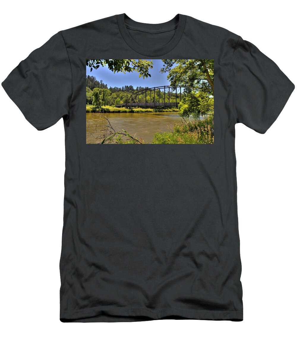 Footbridge T-Shirt featuring the photograph Smith Falls Footbridge by Jonathan Sabin