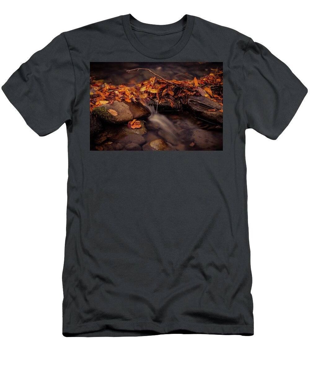 Great Smoky Mountains T-Shirt featuring the photograph Smoky Mountain Stream in Fall by Teri Virbickis