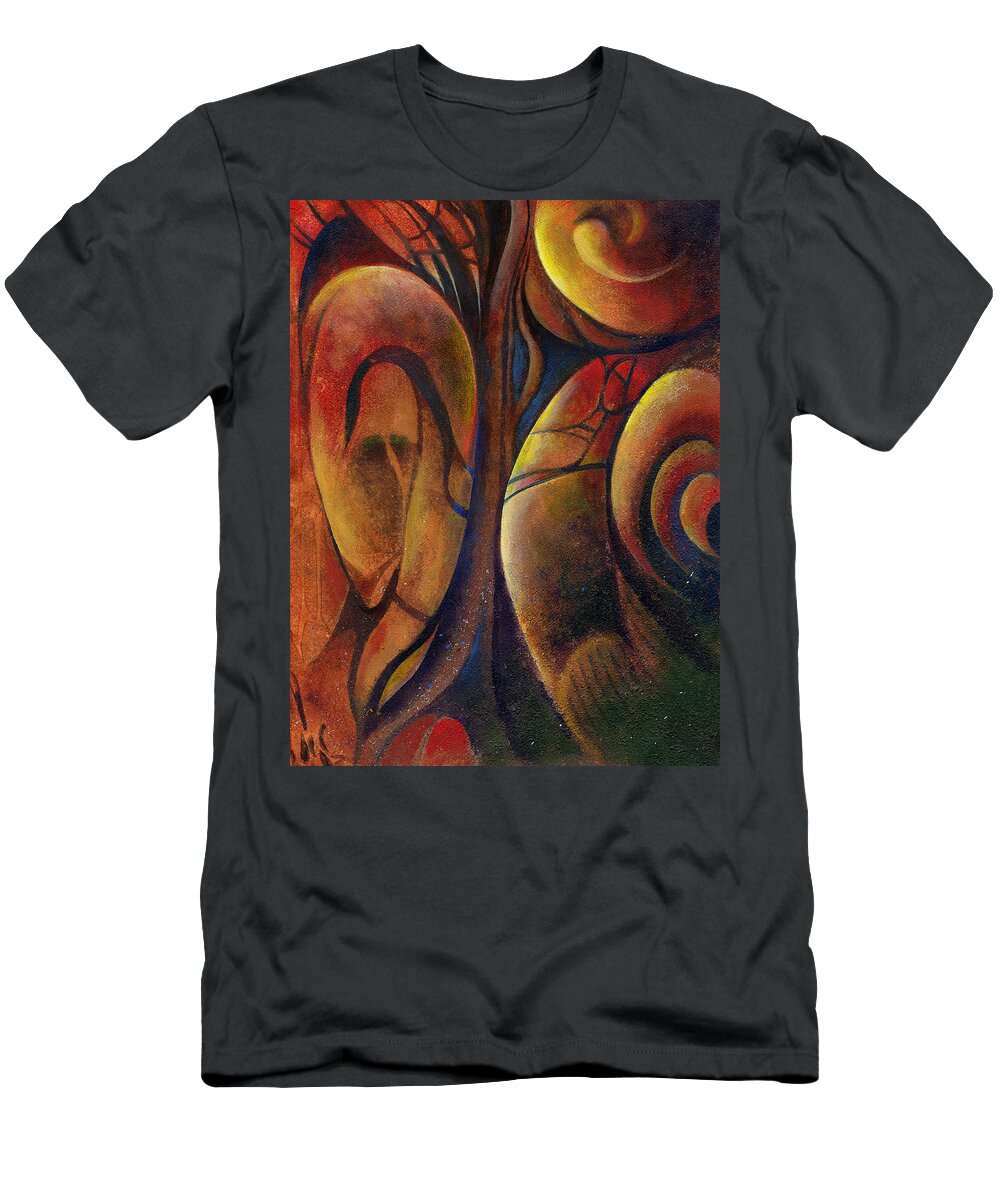 Abstract T-Shirt featuring the painting Snakes and Snails by Andrew King