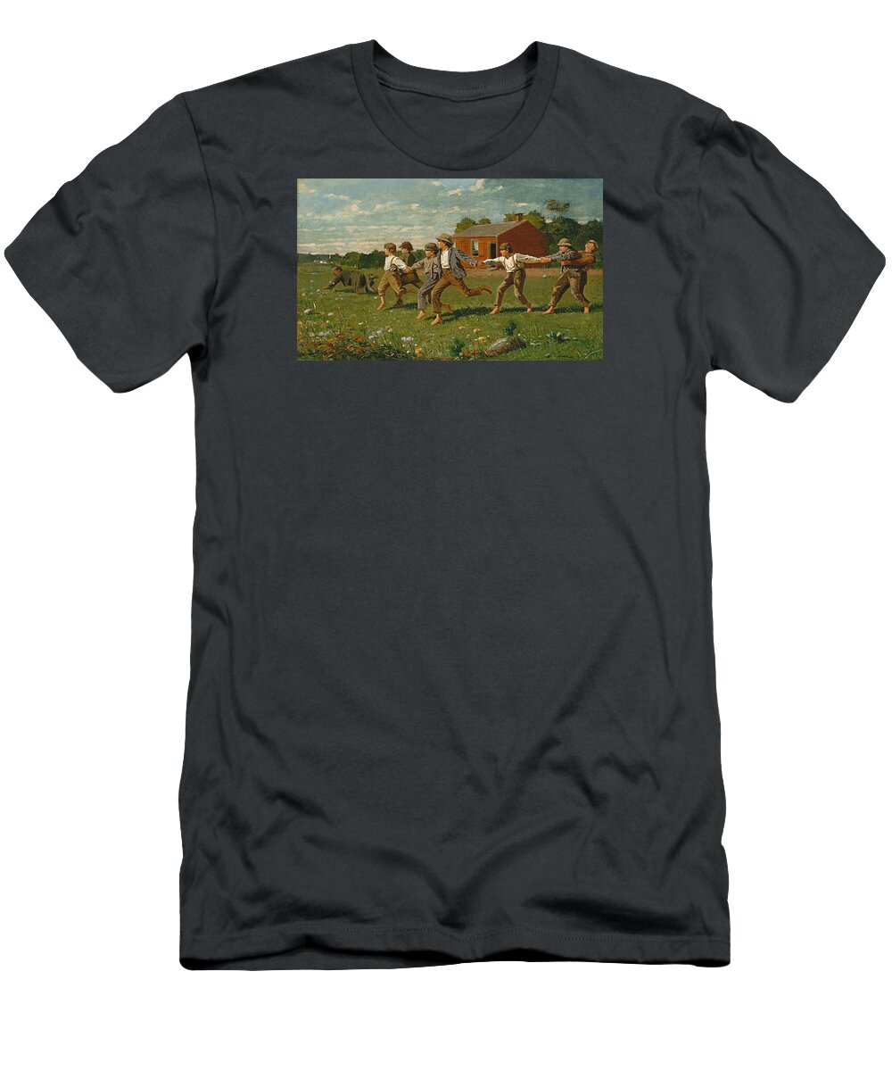 Winslow Homer T-Shirt featuring the digital art Snap The Whip by Newwwman