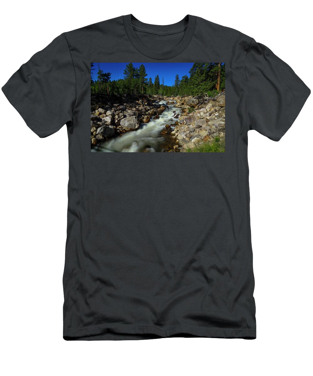 Rocky T-Shirt featuring the photograph Snow Melt Stream by Sean Allen
