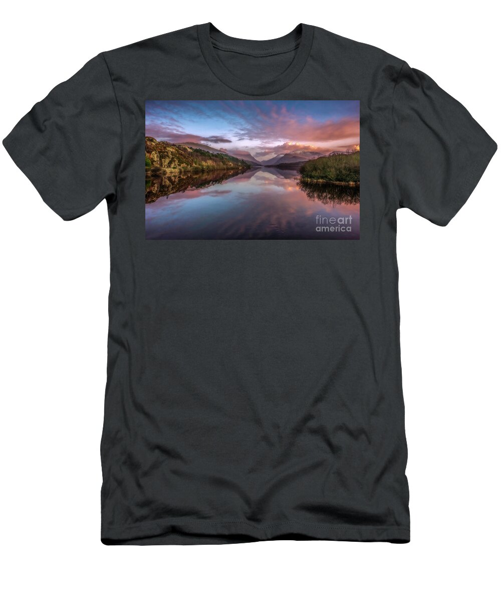 Llanberis T-Shirt featuring the photograph Snowdon Sunset by Adrian Evans