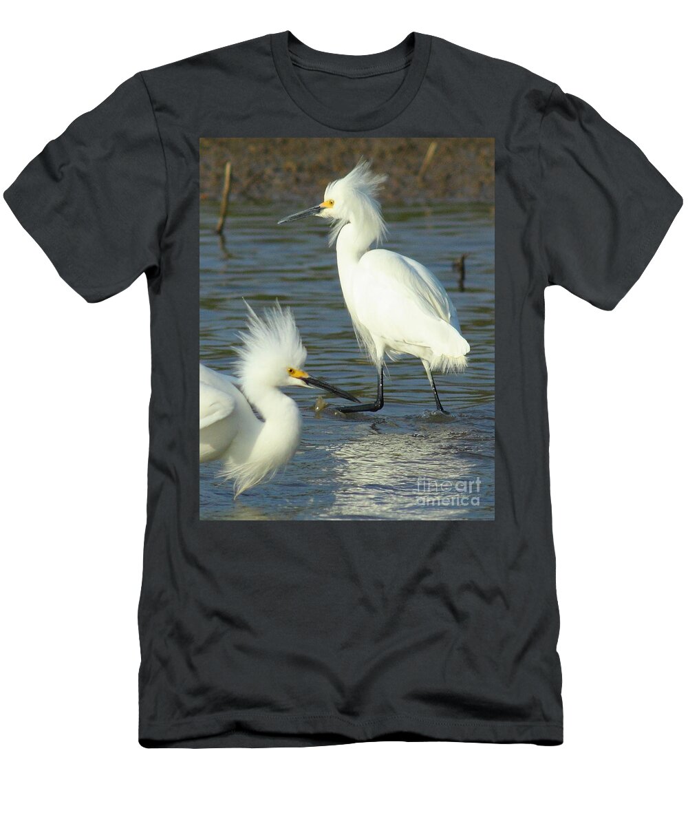 Nature T-Shirt featuring the photograph Snowy Egrets by Robert Frederick