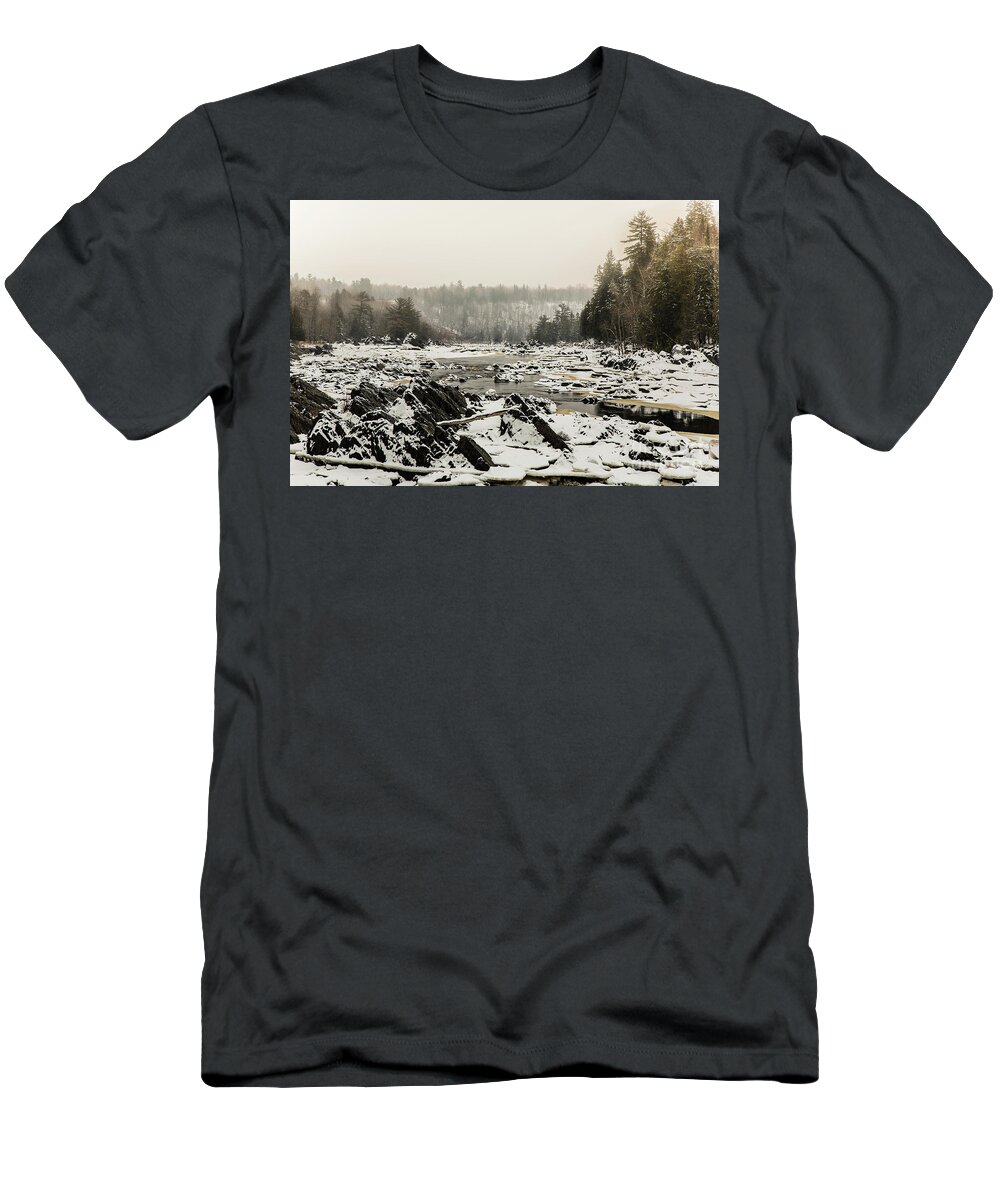 Jay Cooke T-Shirt featuring the photograph Snowy Morning at Jay Cooke by CJ Benson