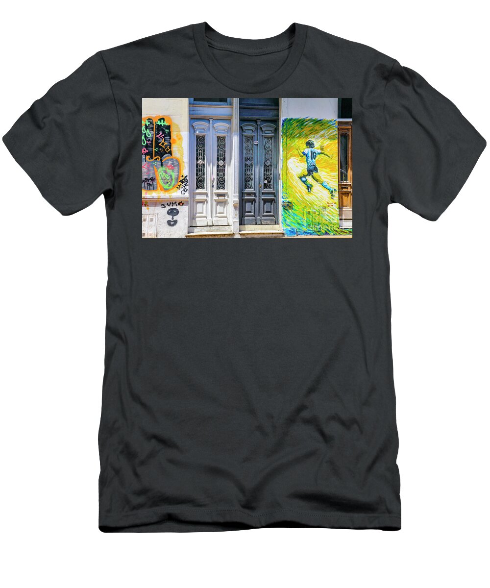 Buenos Aires Streets And Art T-Shirt featuring the photograph Soccer Street by Rick Bragan