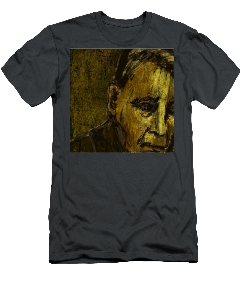 Portrait T-Shirt featuring the digital art Solitaire by Jim Vance