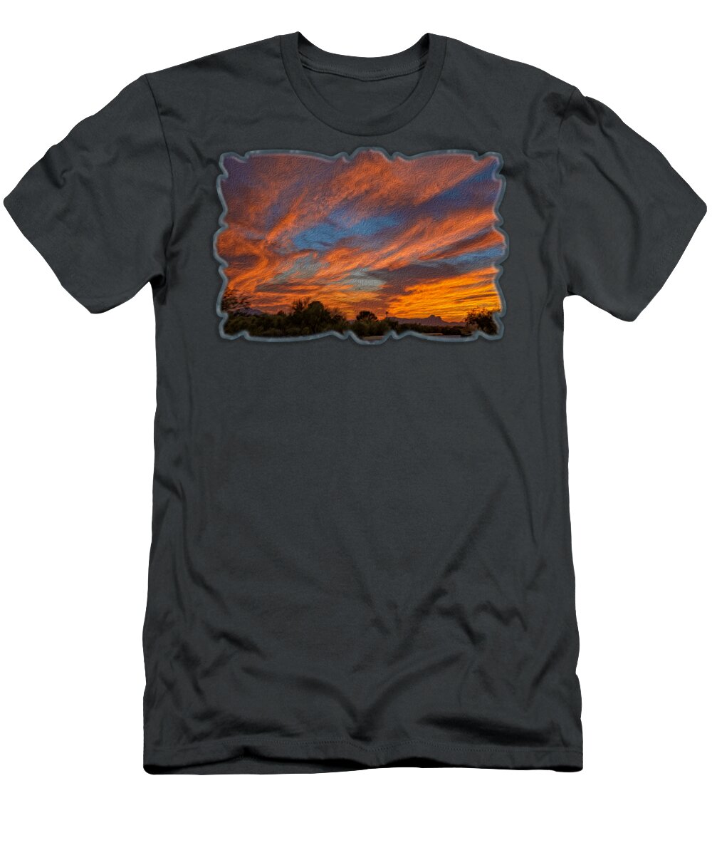 Arizona T-Shirt featuring the photograph Sombrero Sunset op27 by Mark Myhaver