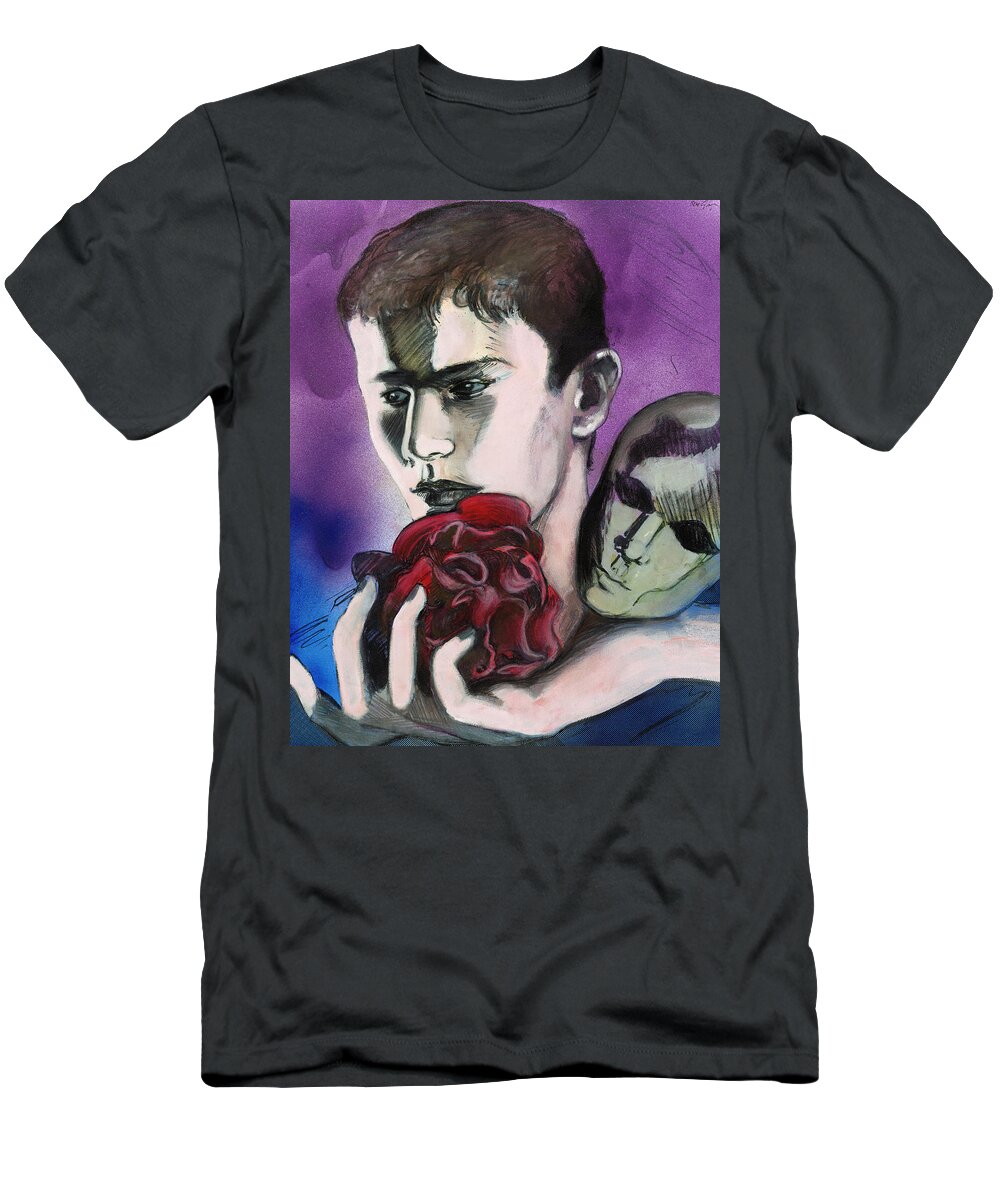 Mask T-Shirt featuring the painting Sometimes Your Eyes by Rene Capone