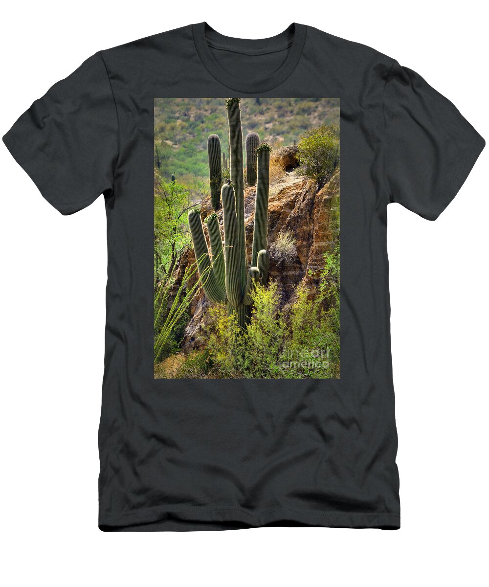 Nature T-Shirt featuring the photograph Sonoran Desert Dweller by Deb Halloran