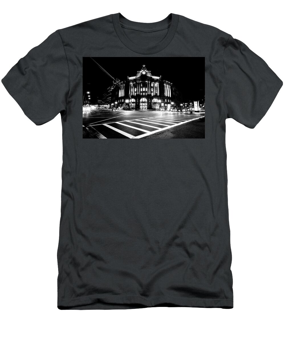 Boston T-Shirt featuring the photograph South Street Station Boston #1 by Mountain Dreams