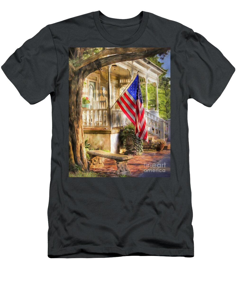 American Flag T-Shirt featuring the photograph Southern Charm by Benanne Stiens