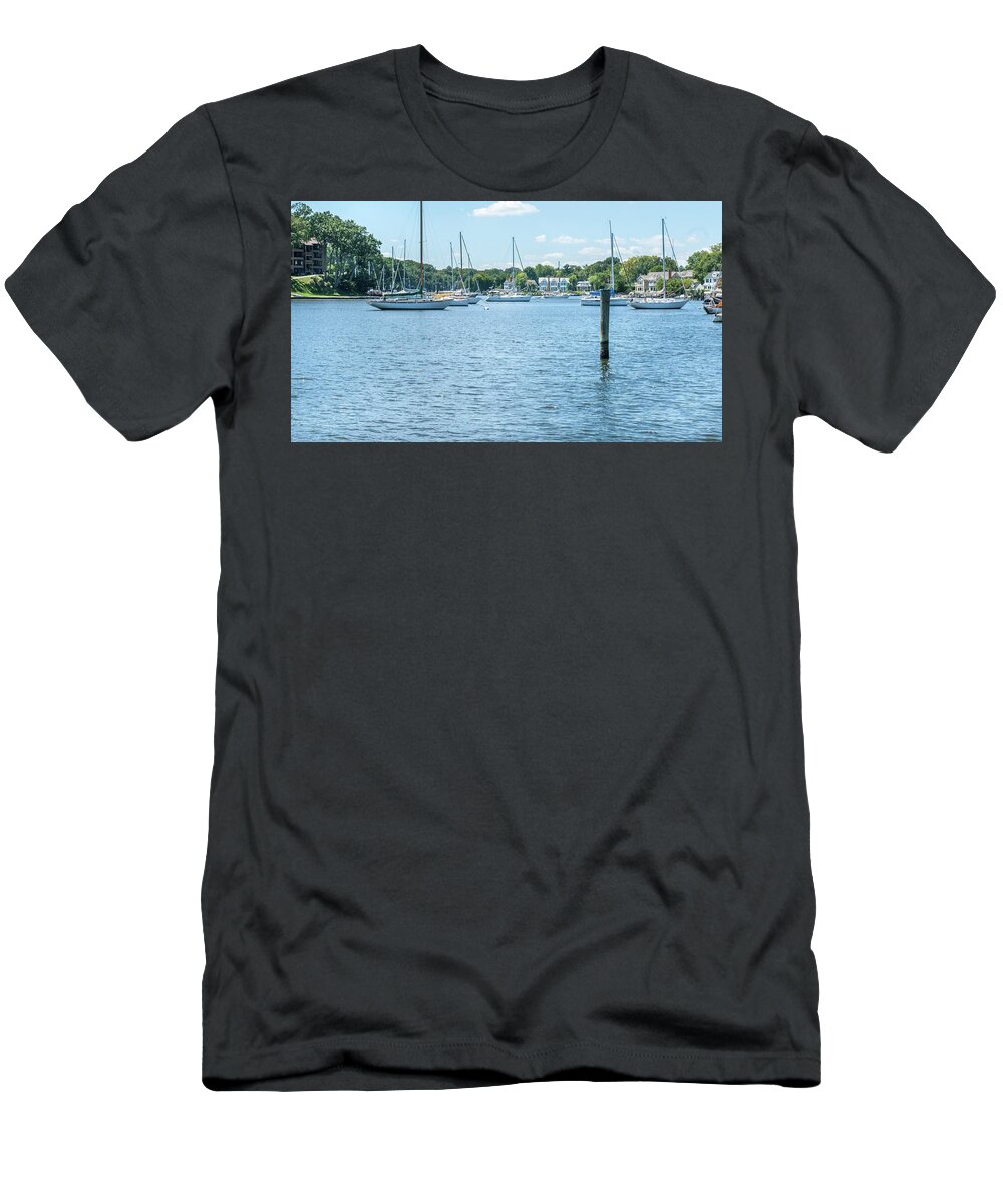 Annapolis T-Shirt featuring the photograph Spa Creek in Blue by Charles Kraus