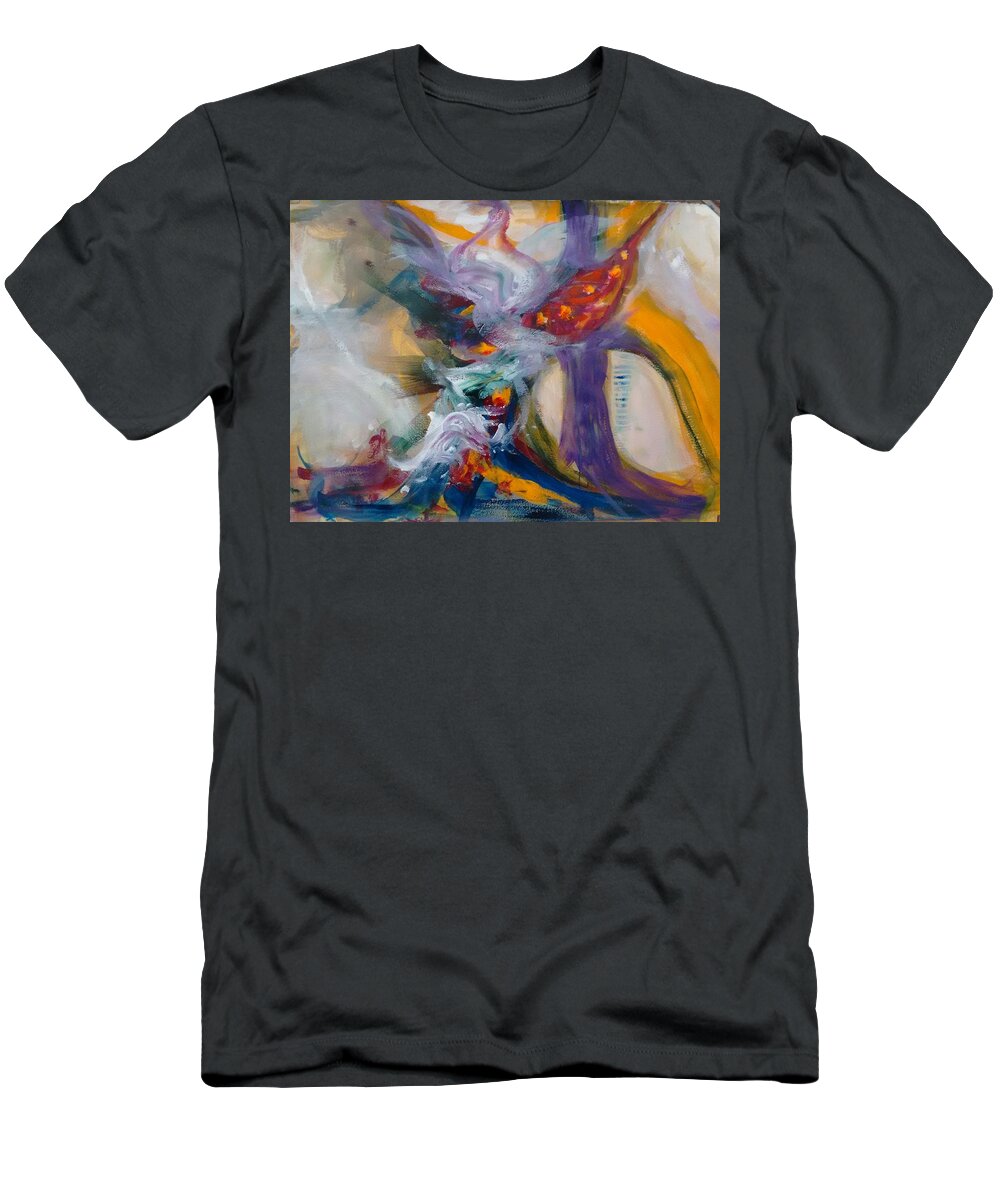 Depth T-Shirt featuring the painting Spacial Encounters by Nicolas Bouteneff