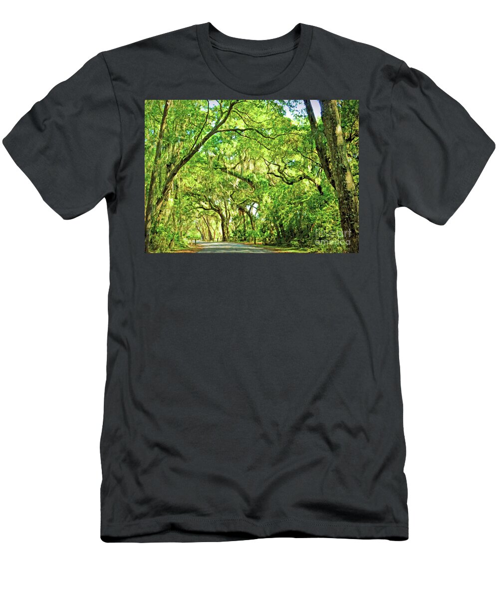 Spanish Moss T-Shirt featuring the photograph Spanish Moss on Jekyll Island by Kerri Farley