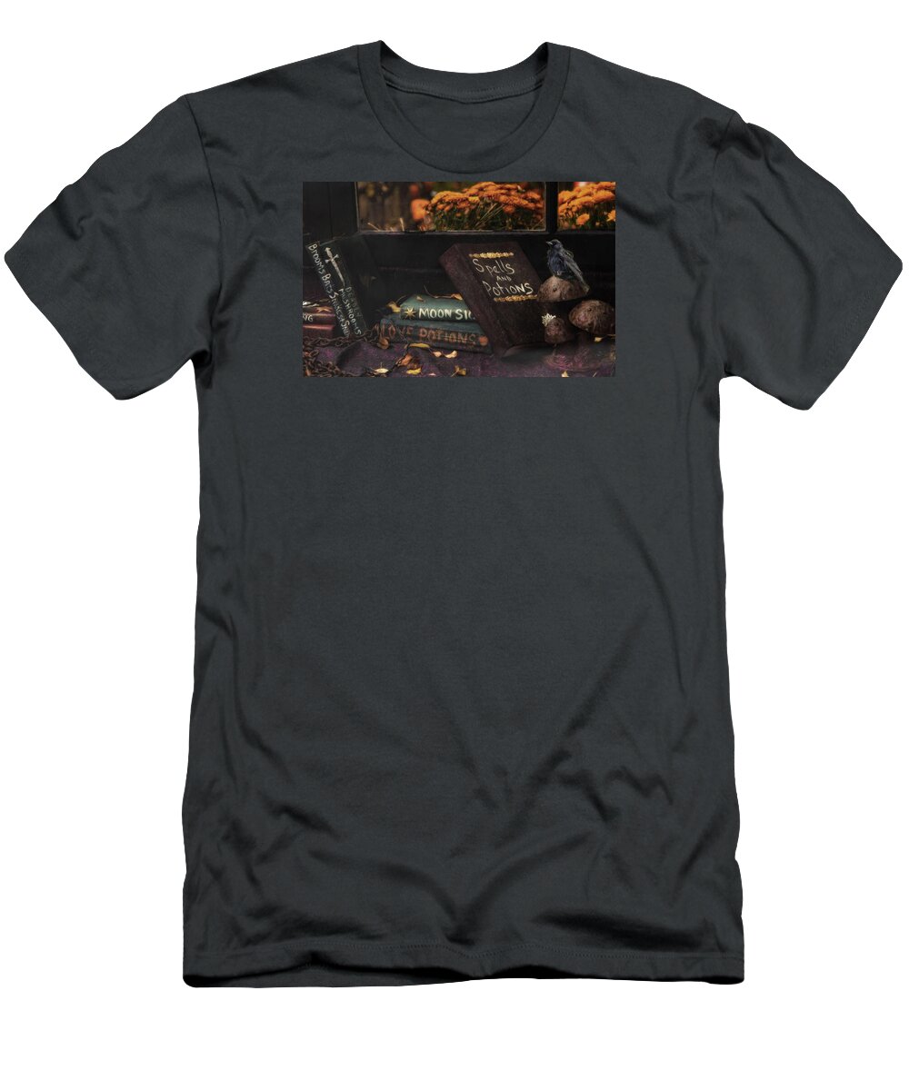 Halloween T-Shirt featuring the photograph Spells and Potions by Robin-Lee Vieira