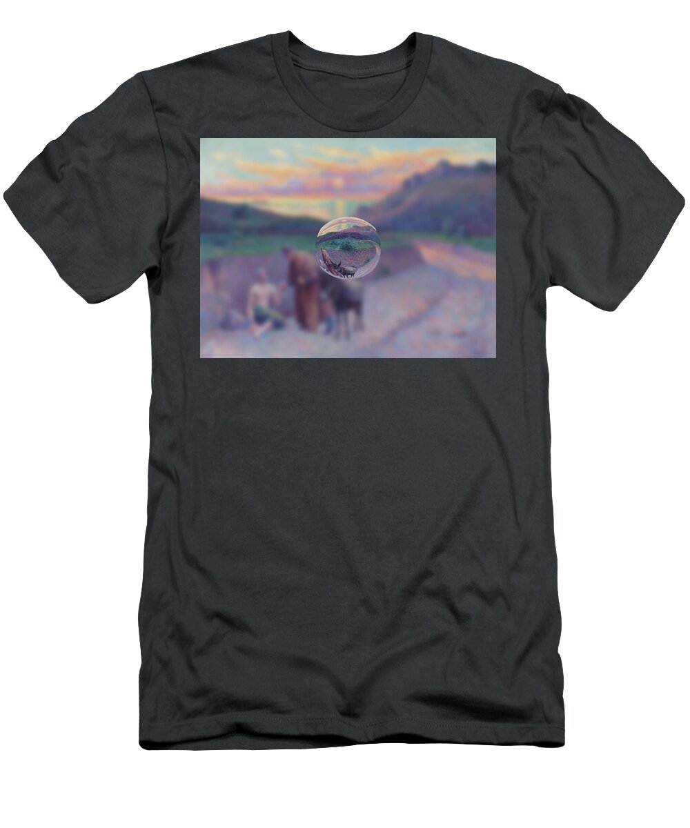 Abstract In The Living Room T-Shirt featuring the digital art Sphere 10 Luce by David Bridburg
