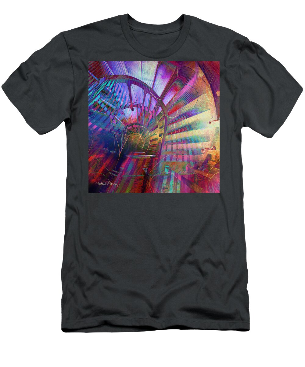 Spiral T-Shirt featuring the digital art Spiral Staircase by Barbara Berney
