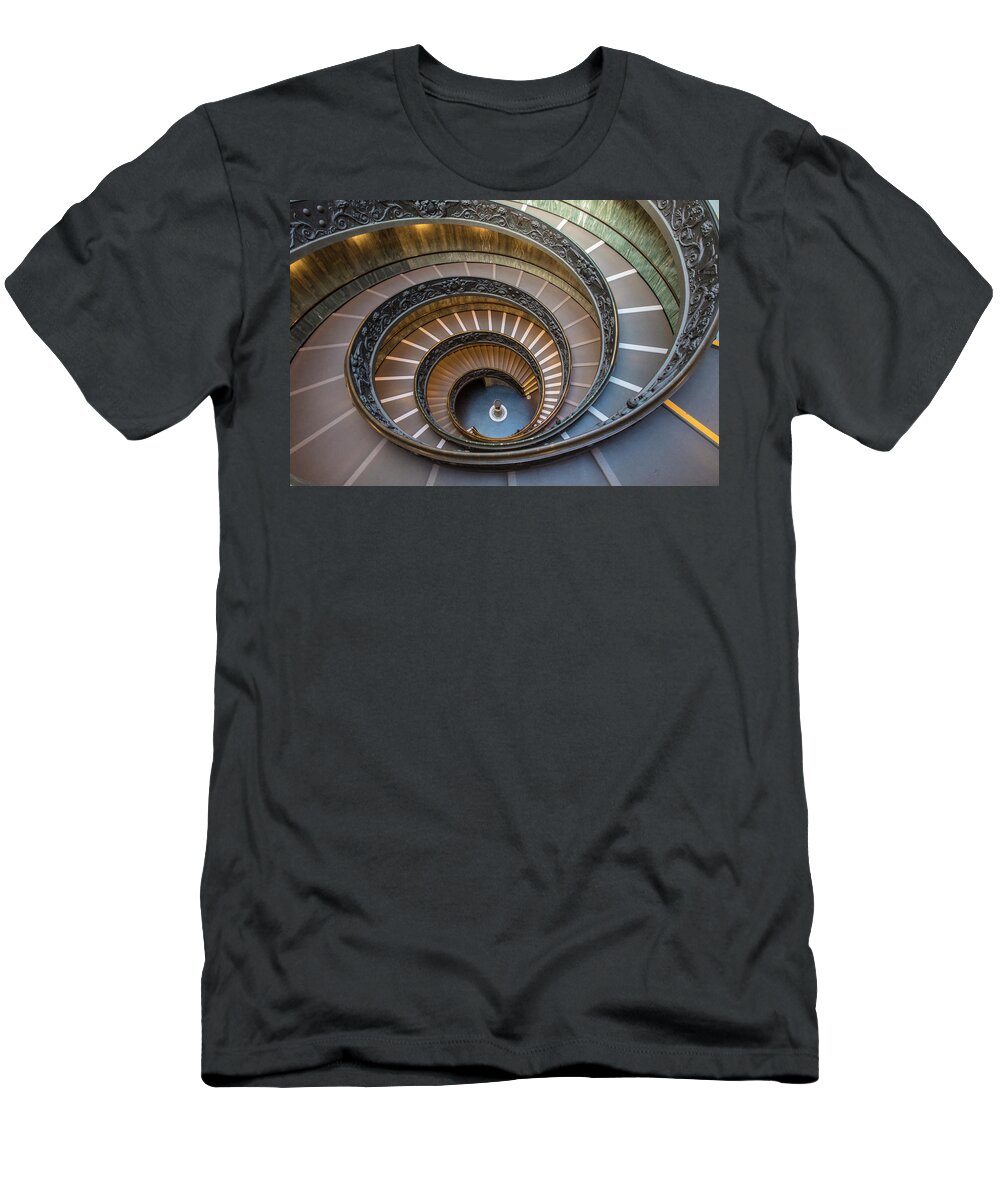 Basilica T-Shirt featuring the photograph Spiral Staircase in St. Peter's Basilica by John McGraw