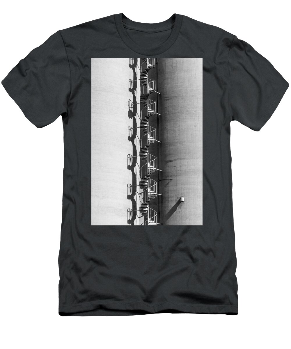 Spiral Staircase T-Shirt featuring the photograph Spiral stairs forever by Charles McCleanon