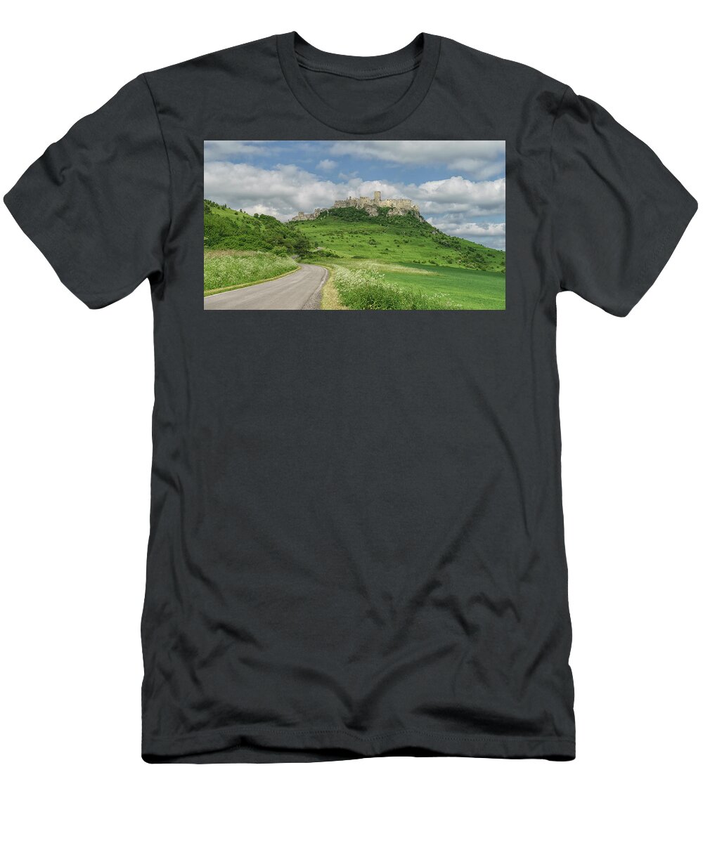 Castle T-Shirt featuring the photograph Spish Castle by Uri Baruch