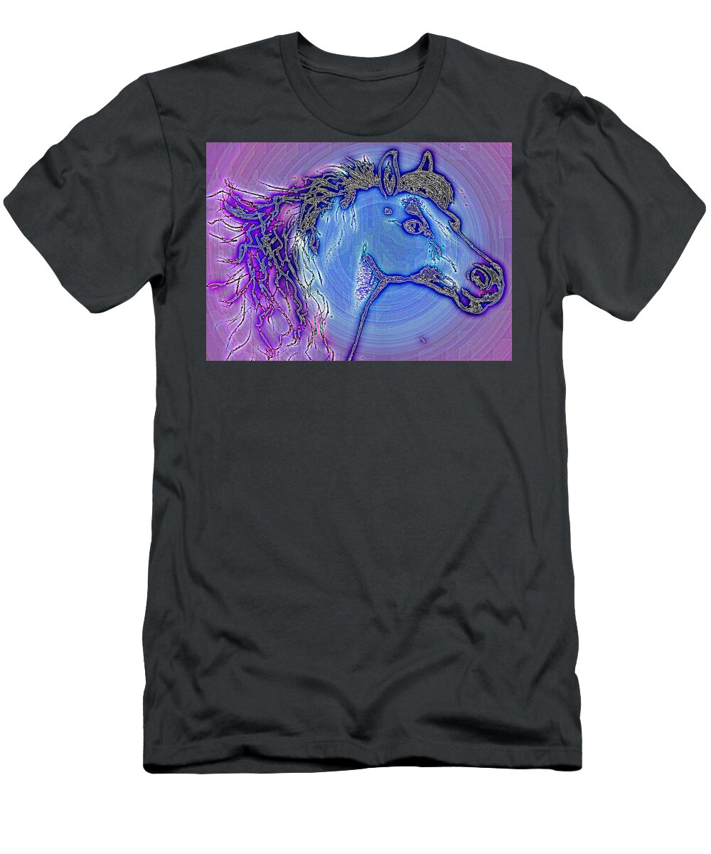 Horse T-Shirt featuring the digital art Splash In The Stars by Pechez Sepehri