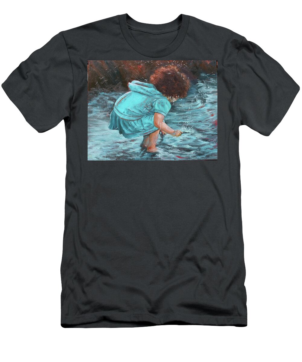 Water T-Shirt featuring the painting Splish-Splash by Rebecca Hauschild