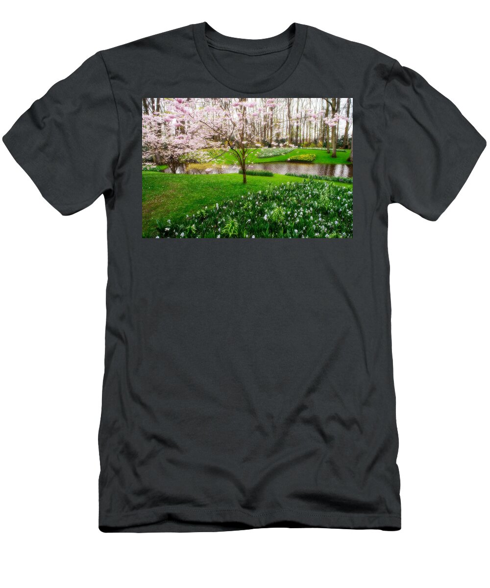 Spring T-Shirt featuring the photograph Spring Blossom in Keukenhof Garden by Jenny Rainbow