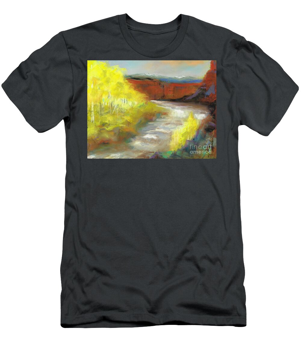 Landscapes T-Shirt featuring the painting Springtime in the Rockies by Frances Marino