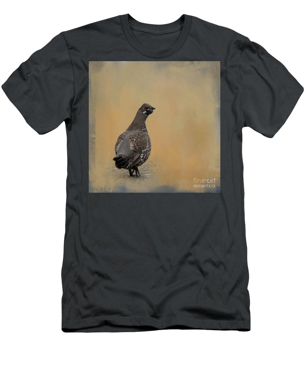 Spruce Grouse T-Shirt featuring the photograph Spruce Grouse Female by Eva Lechner