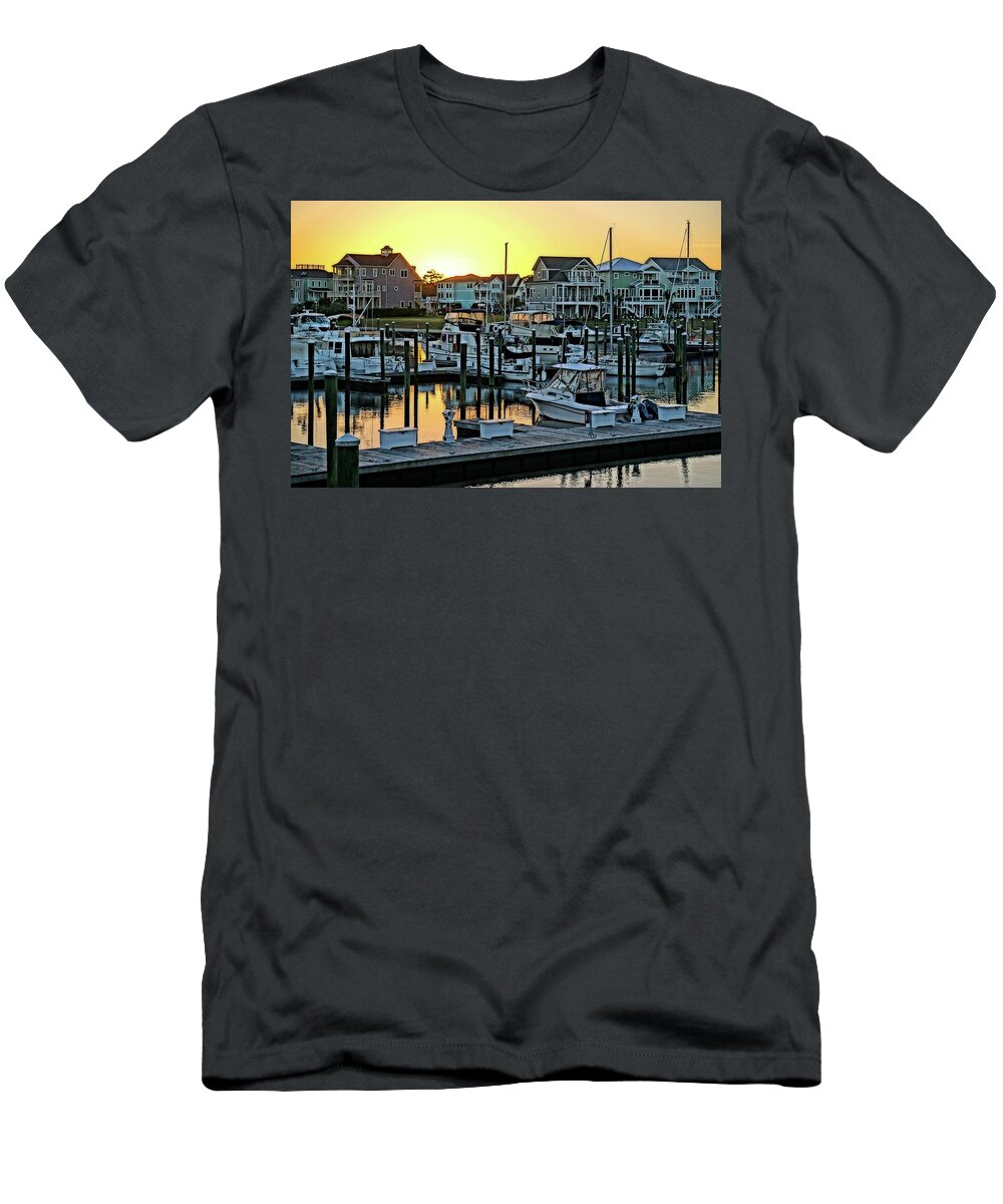St. James T-Shirt featuring the photograph St. James Marina Sunset by Don Margulis