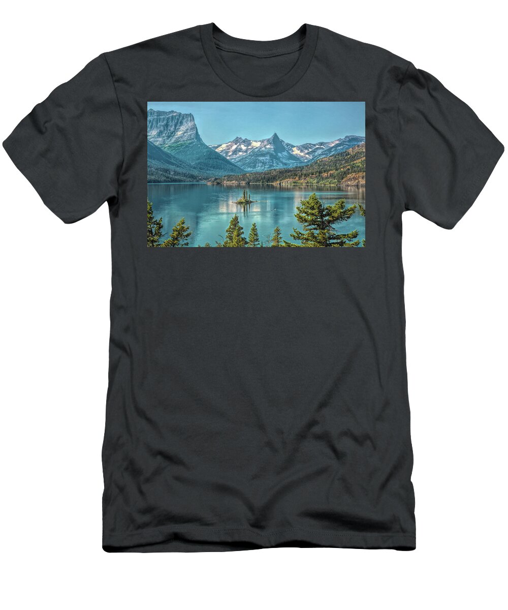 Landscape T-Shirt featuring the photograph St Mary Lake by John M Bailey