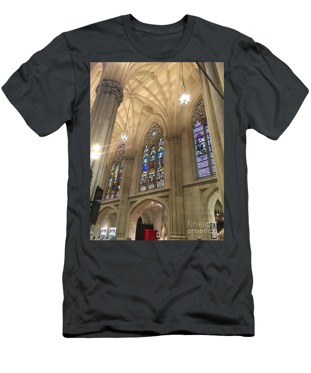 Church T-Shirt featuring the photograph St. Patricks Cathedral Interior by CAC Graphics