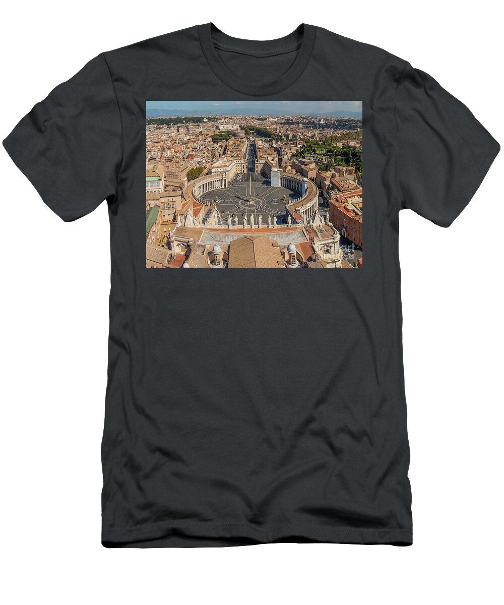 Piazza San Pietro T-Shirt featuring the photograph St Peter Cathedral Vatican City Rome by Maria Rabinky