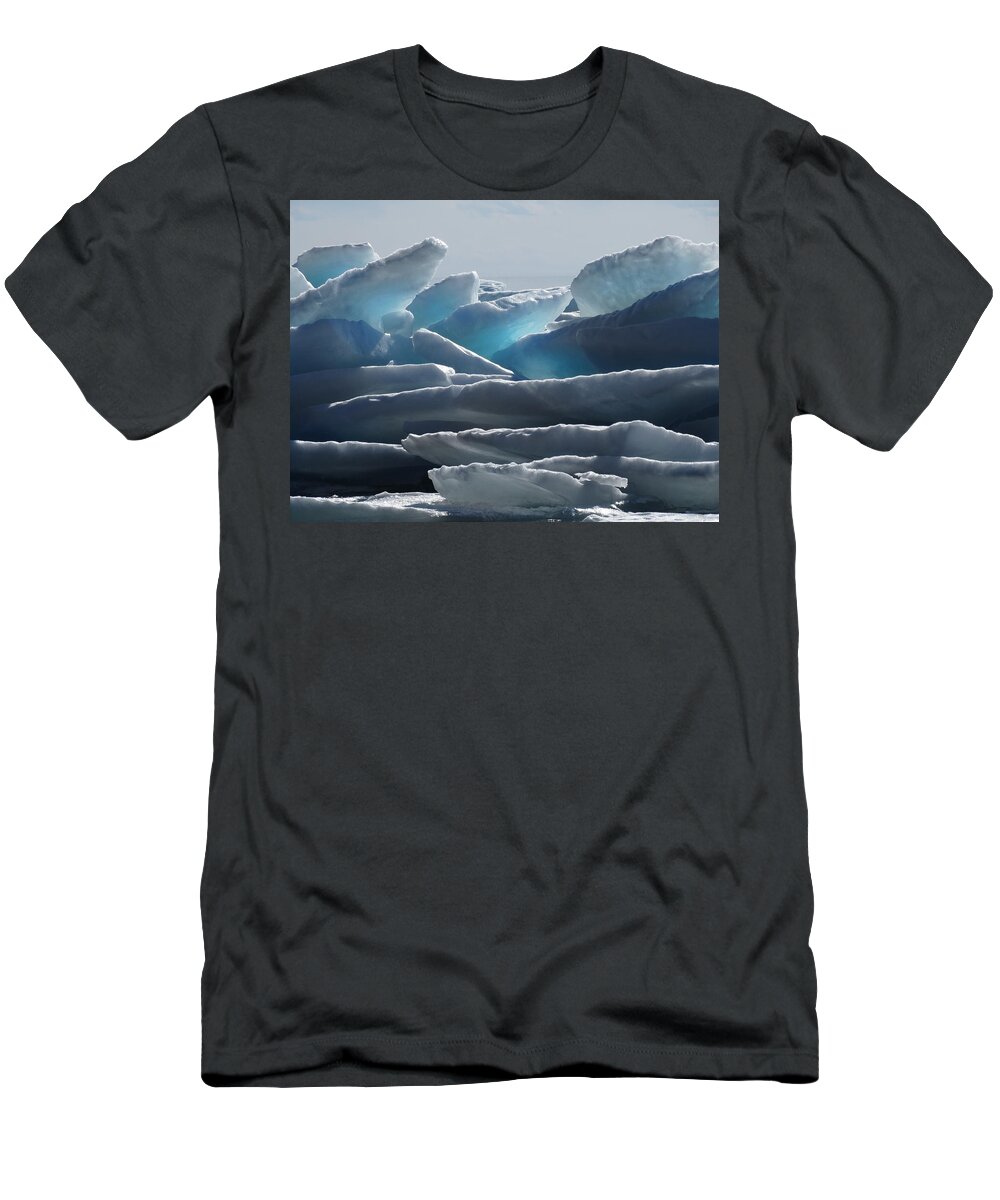 Ice T-Shirt featuring the photograph Stacked Ice Abstract by David T Wilkinson