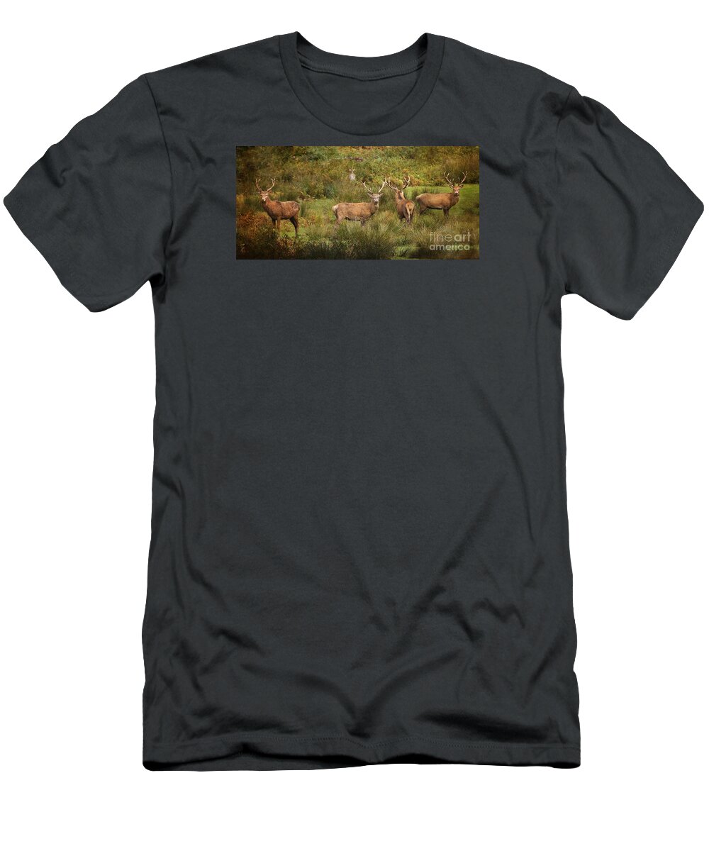 Stags T-Shirt featuring the photograph Stag Party The Boys by Linsey Williams
