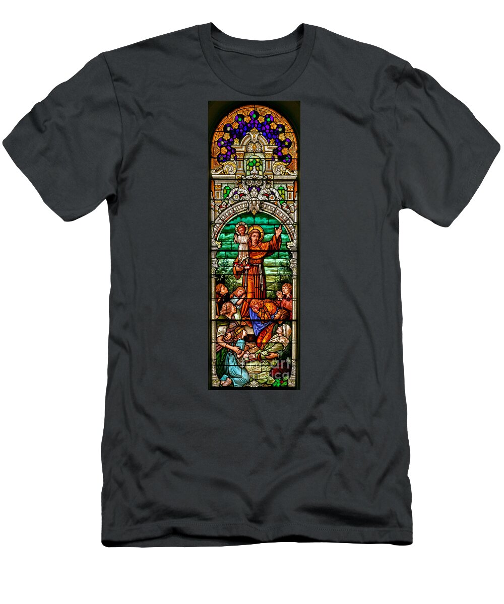 Cathedral Of The Plains T-Shirt featuring the photograph Stained Glass Scene 6 Crop by Adam Jewell