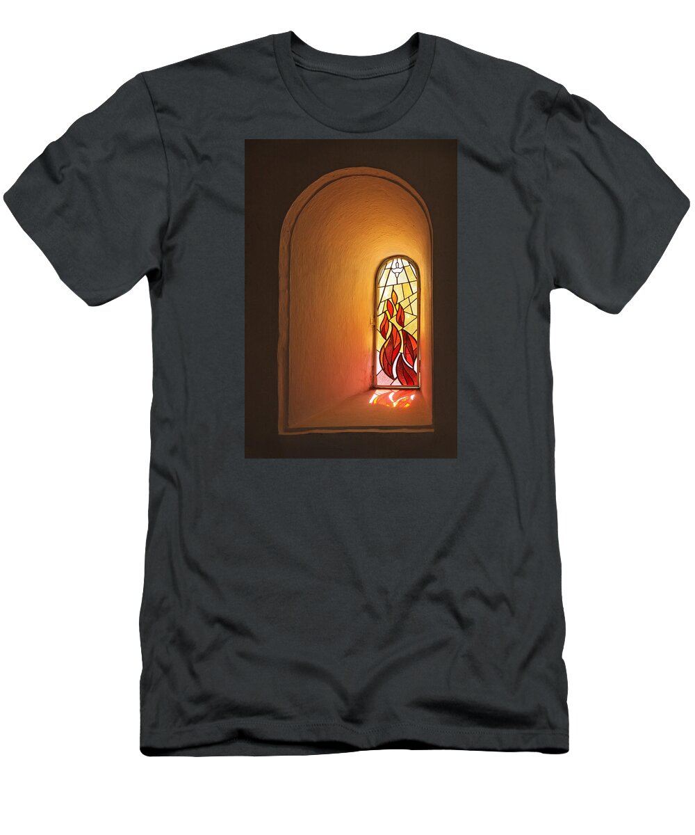 Church T-Shirt featuring the photograph Stained Glass window by Inge Riis McDonald