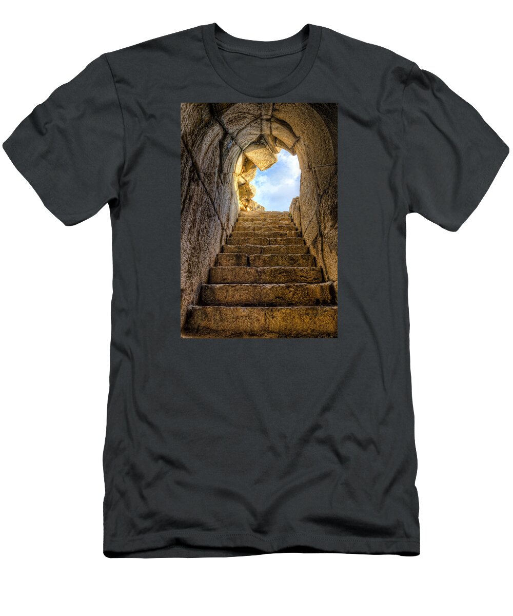 Golan T-Shirt featuring the photograph Stairway to heaven by Alexey Stiop