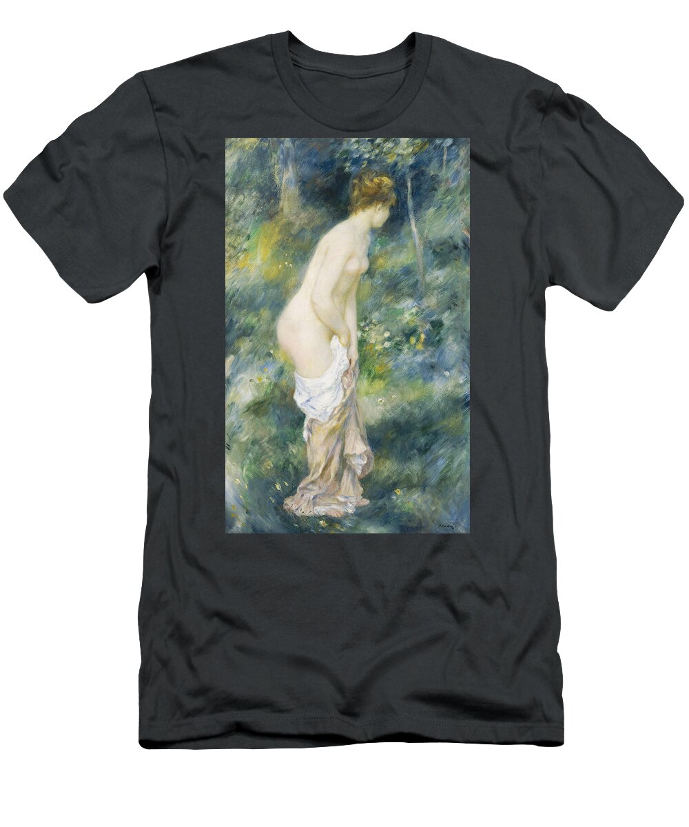 Standing Bather T-Shirt featuring the painting Standing Bather by Pierre Auguste Renoir
