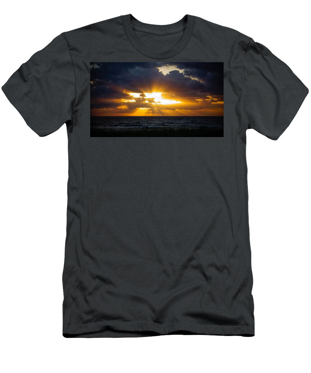 Florida T-Shirt featuring the photograph Starburst Sunrise Delray Beach Florida by Lawrence S Richardson Jr